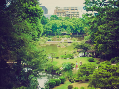 复古外观广岛微缩景观园花园