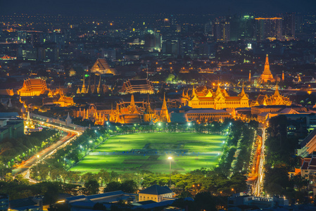 在黄昏在曼谷，泰国大皇宫