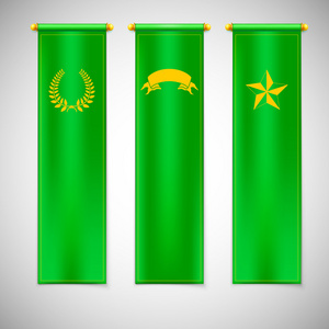 垂直绿色的旗帜和标志