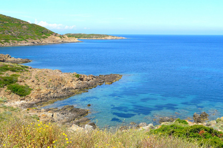 在 asinara 的岛国家公园，撒丁岛，意大利的 idilic 海滩