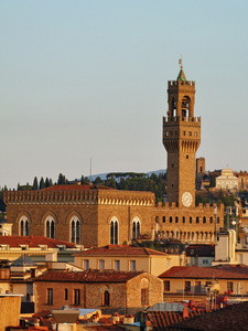 orsanmichele 教会在日落时分，佛罗伦萨，意大利旧宫