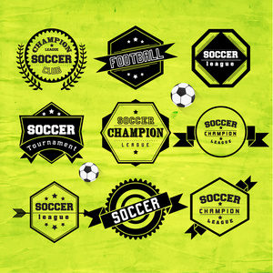 足球足球排版徽章设计元素