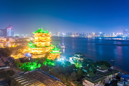 在南昌滕王阁的夜景