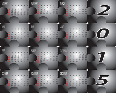 两口气拼图日历到 2015 年