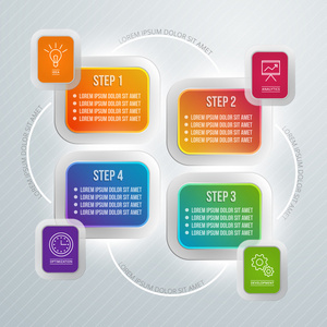 矢量抽象的信息图表设计。工作流布局模板