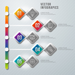 矢量抽象的信息图表设计。工作流布局模板