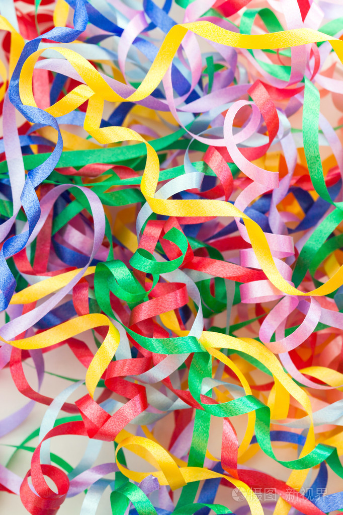 五彩缤纷的装饰礼品丝带作为背景