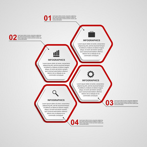 抽象的六角形图表模板