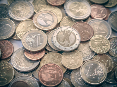 复古外观欧元硬币