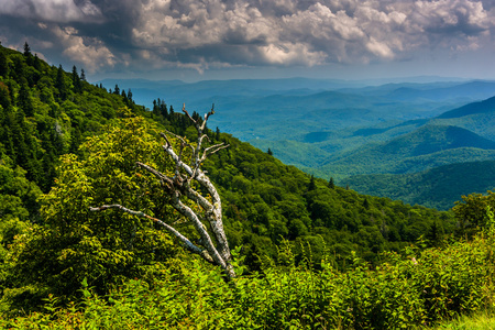 视图从魔鬼法院忽视对 blue ridge 大道