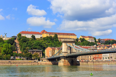在匈牙利首都布达佩斯的链桥