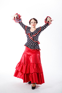 女性的西班牙弗拉门戈舞