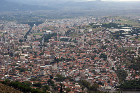 在土耳其的 bergama 城市风景