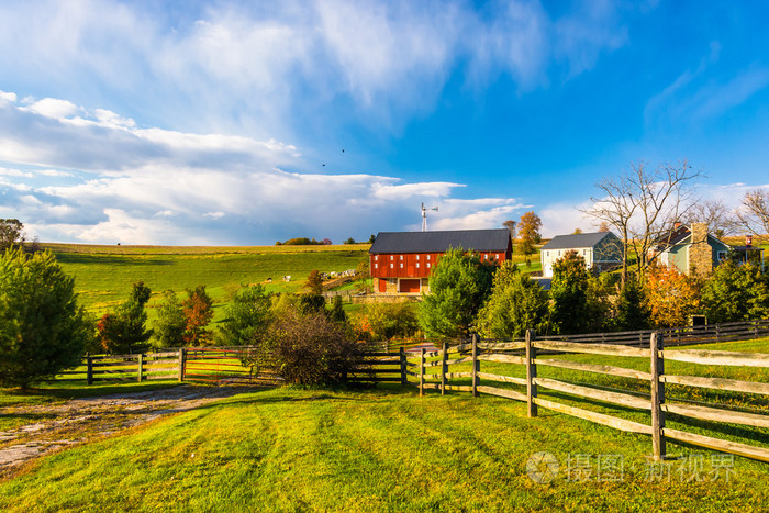 在农村约克县宾夕法尼亚州的美丽农场