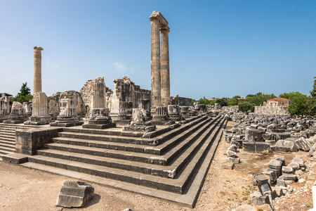 古代的阿波罗神庙的巨柱