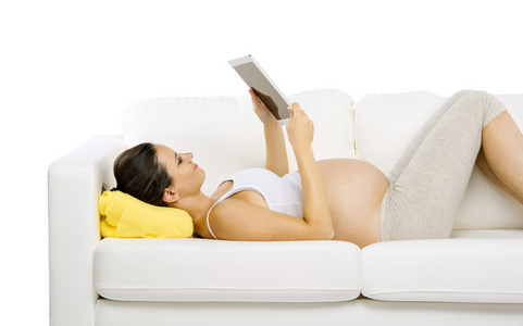 孕妇使用数字平板电脑