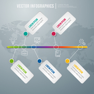 矢量抽象的信息图表设计。工作流布局模板