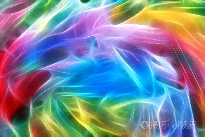 艺术,五颜六色的光条纹抽象背景为蓝色,红色,铺