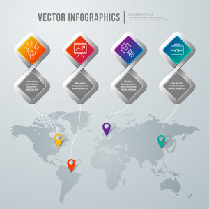 矢量抽象的信息图表设计。工作流布局模板