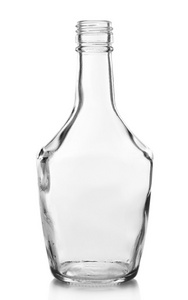 空玻璃瓶上白色隔离