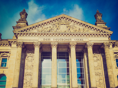 复古外观 reichstag 柏林