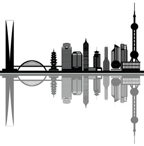 陆家嘴剪影图片-陆家嘴剪影素材-陆家嘴剪影插画-摄图新视界
