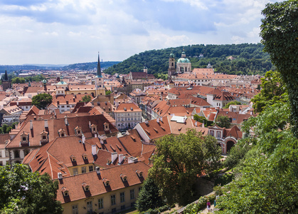 布拉格，捷克共和国，在 2010 年 7 月 10 日。调查平台的城市风景
