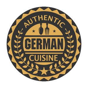 抽象的图章或标签与文本地道德国美食