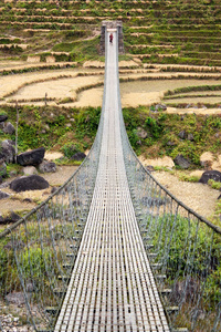 绳索吊桥在尼泊尔