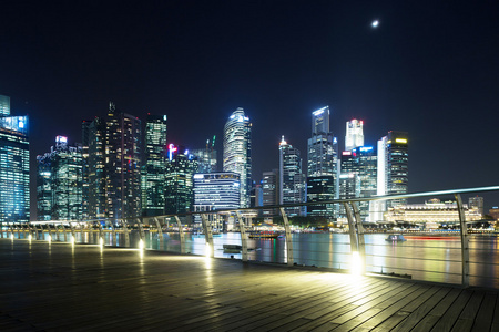 在夜间繁华市区的城市景象