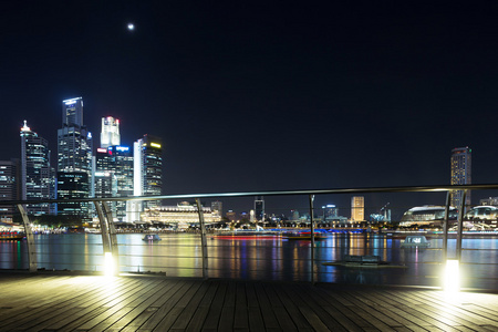 在夜间繁华市区的城市景象