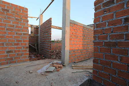 住宅建筑施工现场与砖砌体