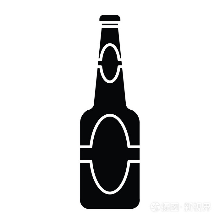 啤酒瓶矢量的剪影