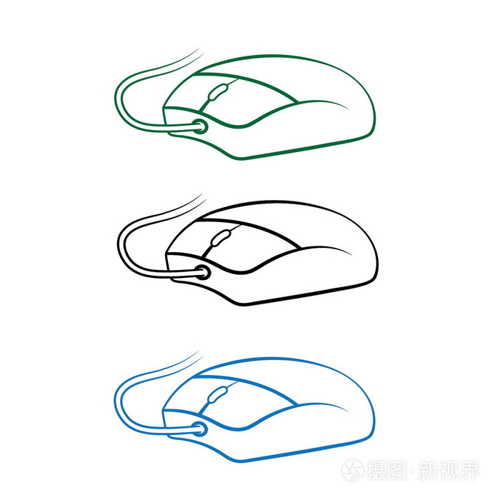 电脑鼠标一套插画-正版商用图片1gnm91-摄图新视界