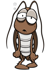 卡通蟑螂卡通蟑螂卡通蟑螂卡通蟑螂灭蟑螂套圆形交叉标志与滑稽的蟑螂