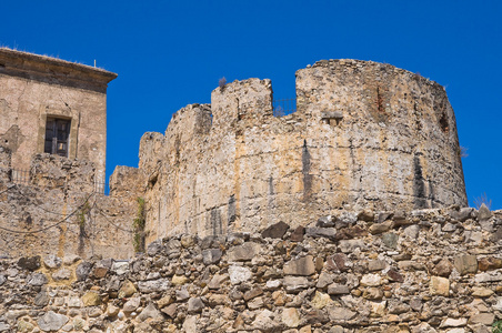 罗卡普利亚的斯瓦比亚城堡。卡拉布里亚。意大利