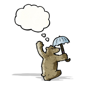 卡通跳舞的熊用的伞