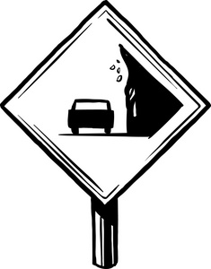 警告交通标志为落岩