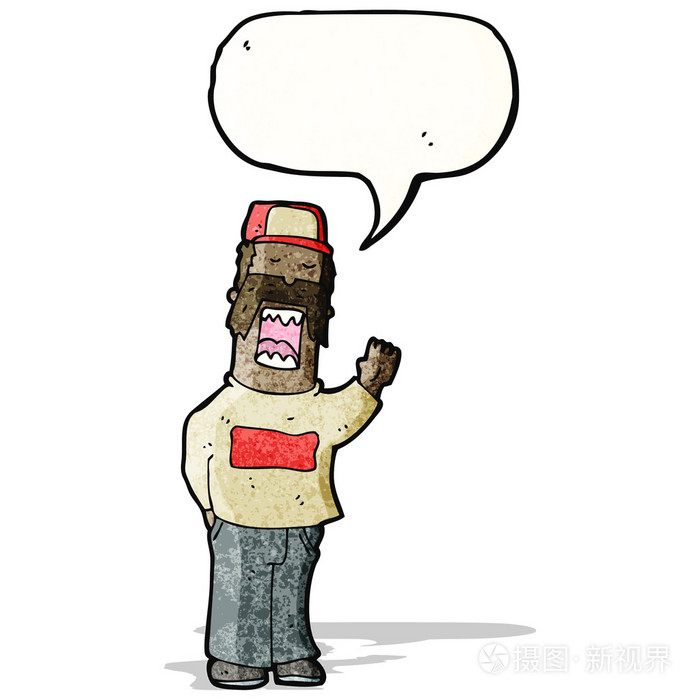 卡通漫画傲慢自大胡子的人