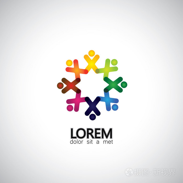 社会团结,团结 & 人图标-矢量 g 的概念