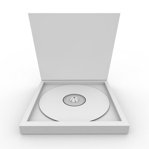 空白的白色窗体在一个盒子里的光盘