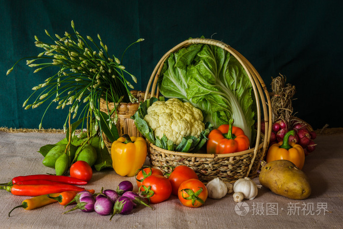 静物蔬菜, 香草和水果