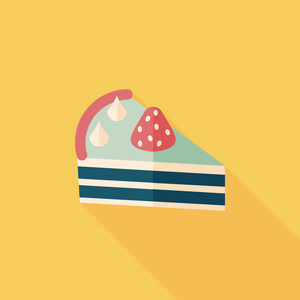 带有长长的影子，eps10 的生日蛋糕平图标