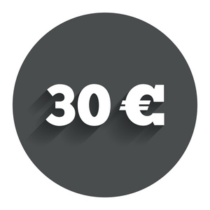 30 欧元符号图标。欧元货币符号