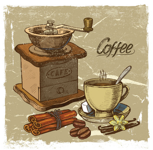 手工绘制的咖啡
