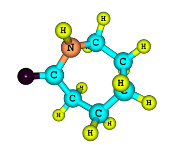 己内酰胺分子上白色孤立