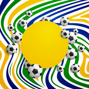 与巴西颜色矢量足球背景