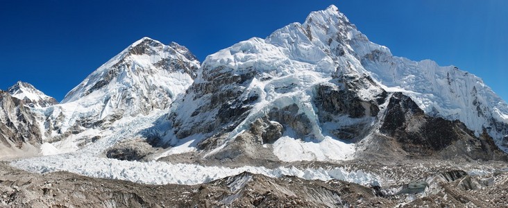 珠穆朗玛峰的全景视图