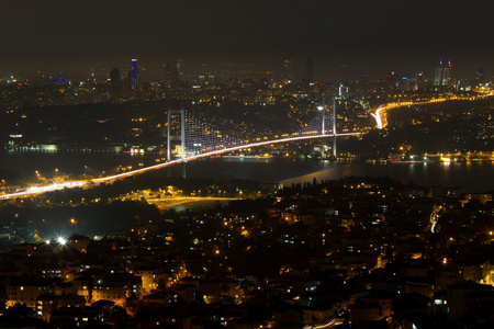 伊斯坦布尔博斯普鲁斯大桥从恰姆勒贾山
