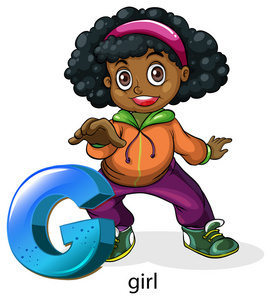 女孩 a 字母 g